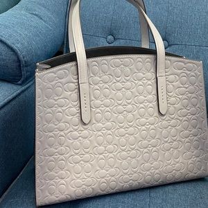 COACH gray leather bag